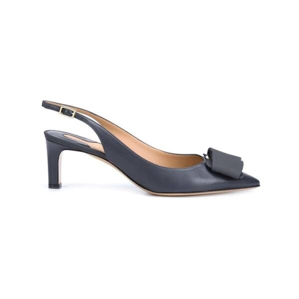 Salvatore Ferragamo Mimmi Leather Slingback Pumps - Picture 2 of 7
